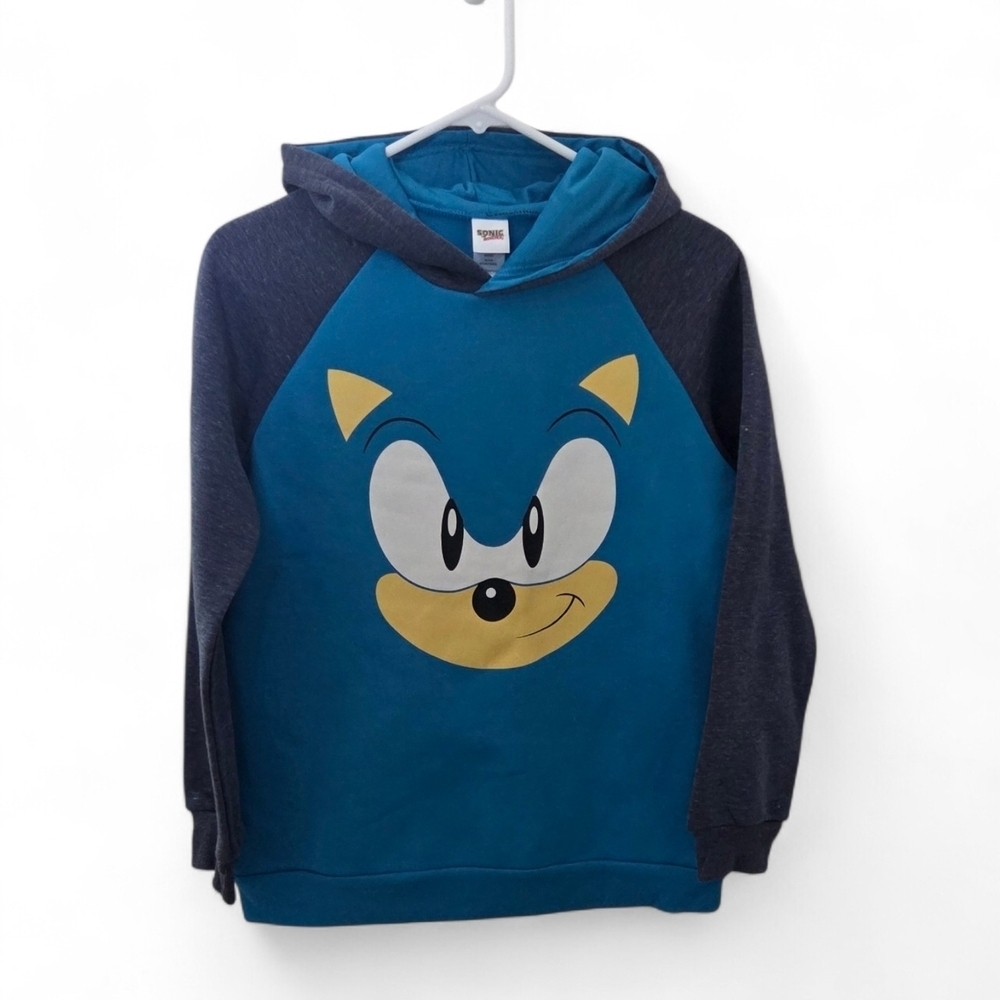 Sonic the Hedgehog Hoodie Youth 14–16 Blue Graphic Pullover SEGA